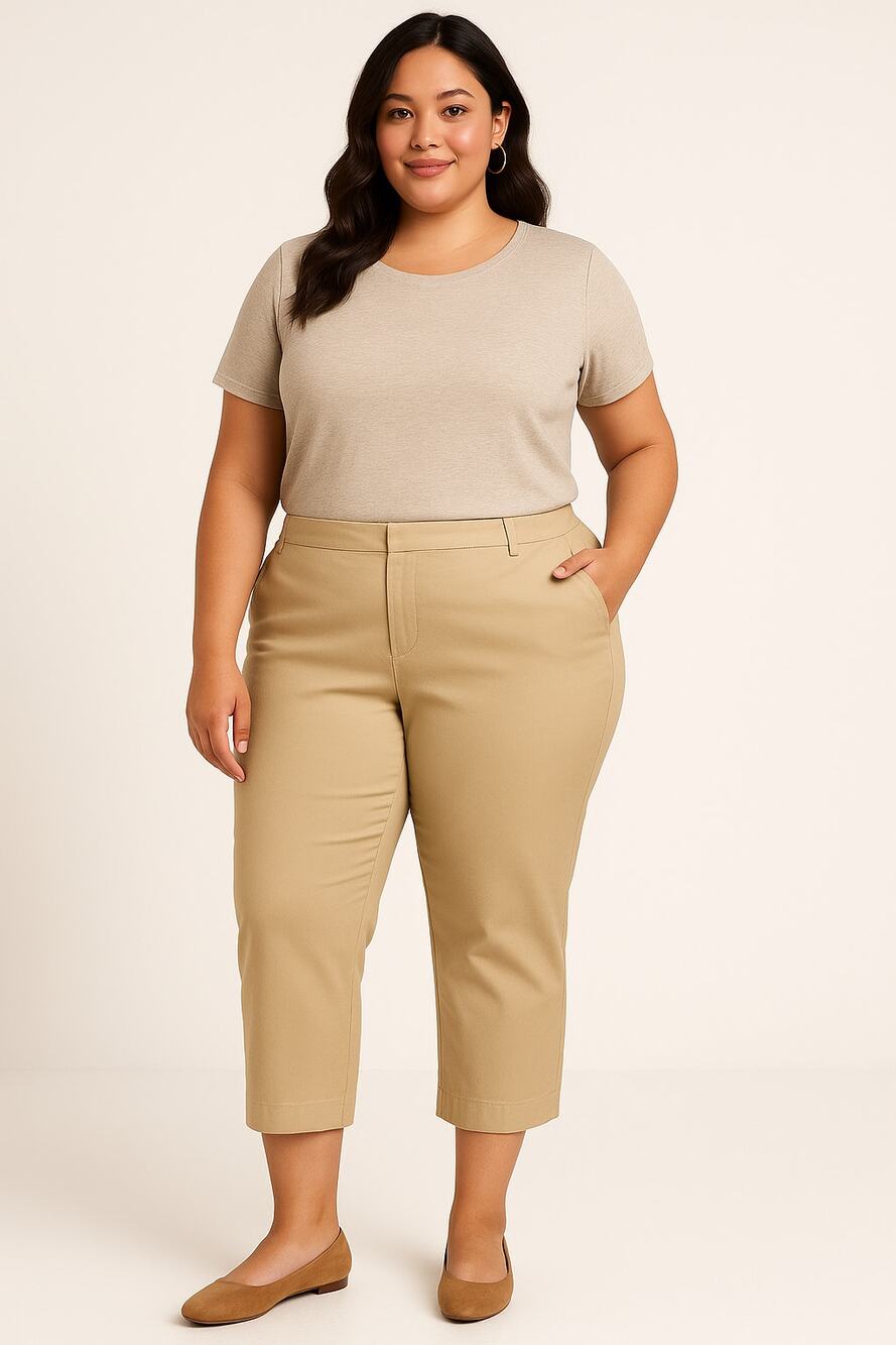 Classic Business Casual Neutral Beige Newport Slim Crop Pants Charter Club 16